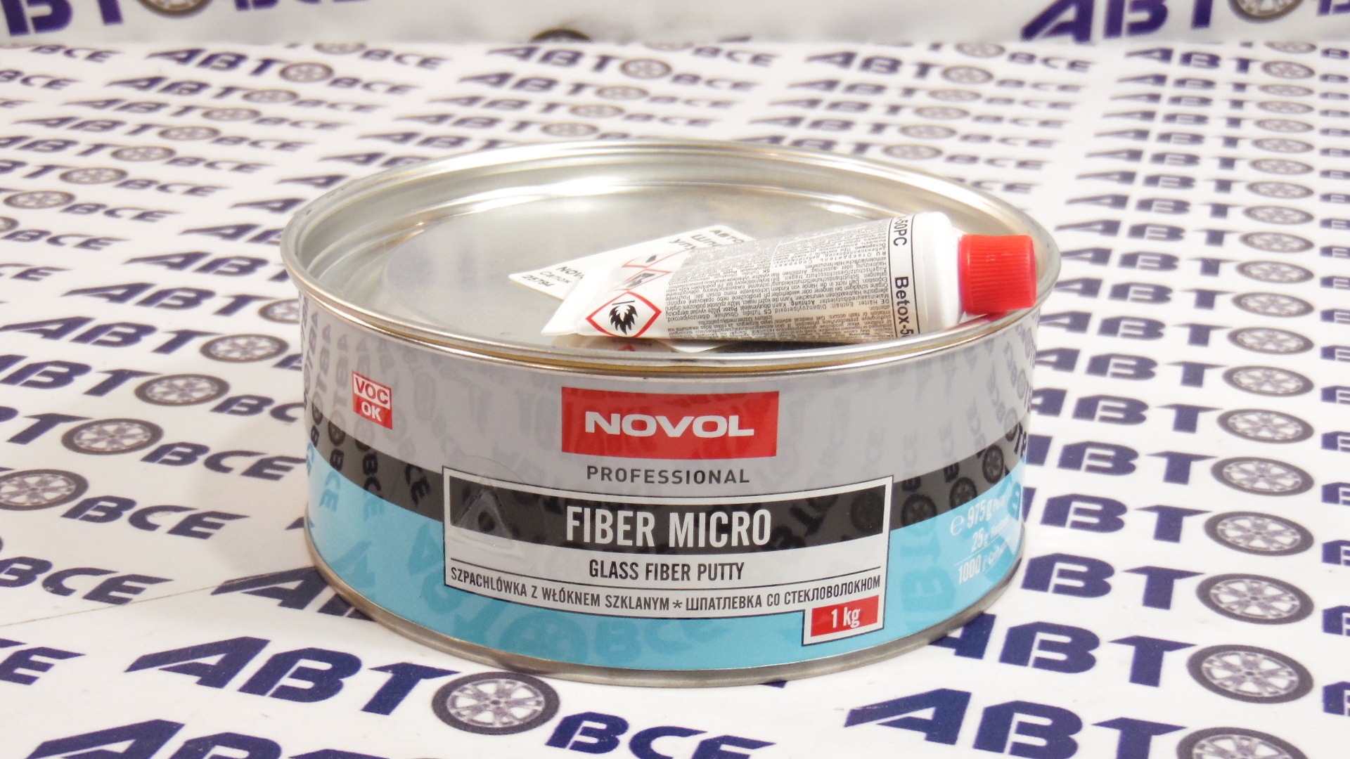 Шпатлевка со стекло улучшенная 1.0 кг (Micro Fiber) NOVOL